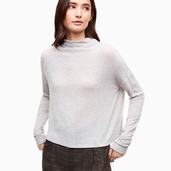 Wilfred lussac wool blend mock neck top
